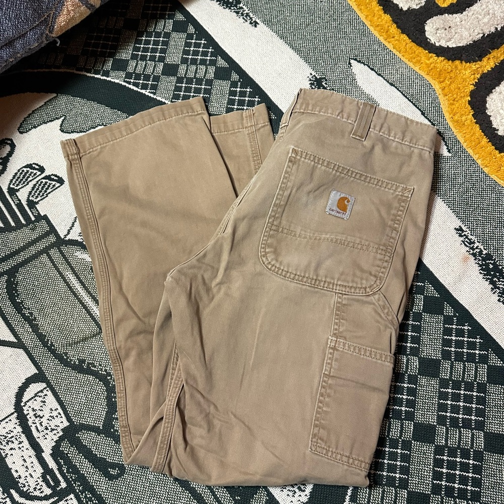 Carhartt Tan Cargo Pants Durable Cotton Blend